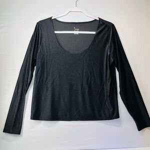 A New Day Black‎ Fitted Long Sleeve Blouse